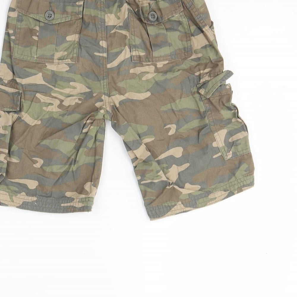 Mountain Warehouse Boys Green Camouflage Cotton Chino Shorts Size 11 Years  Regular Buckle
