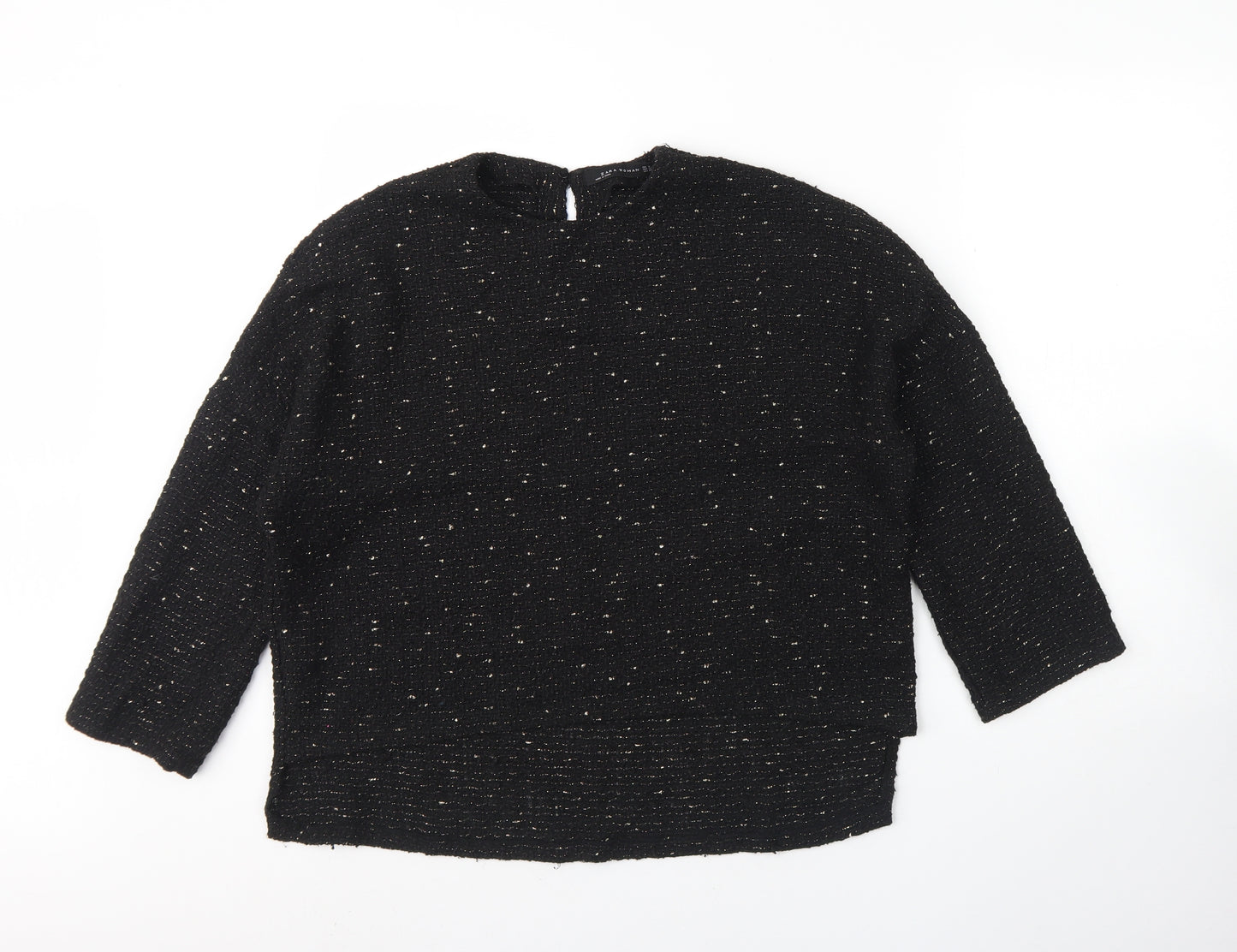 Zara Womens Black Round Neck  Polyester Pullover Jumper Size M