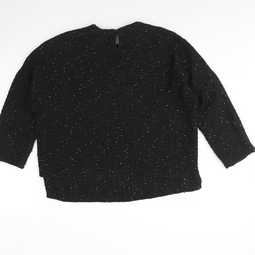 Zara Womens Black Round Neck  Polyester Pullover Jumper Size M