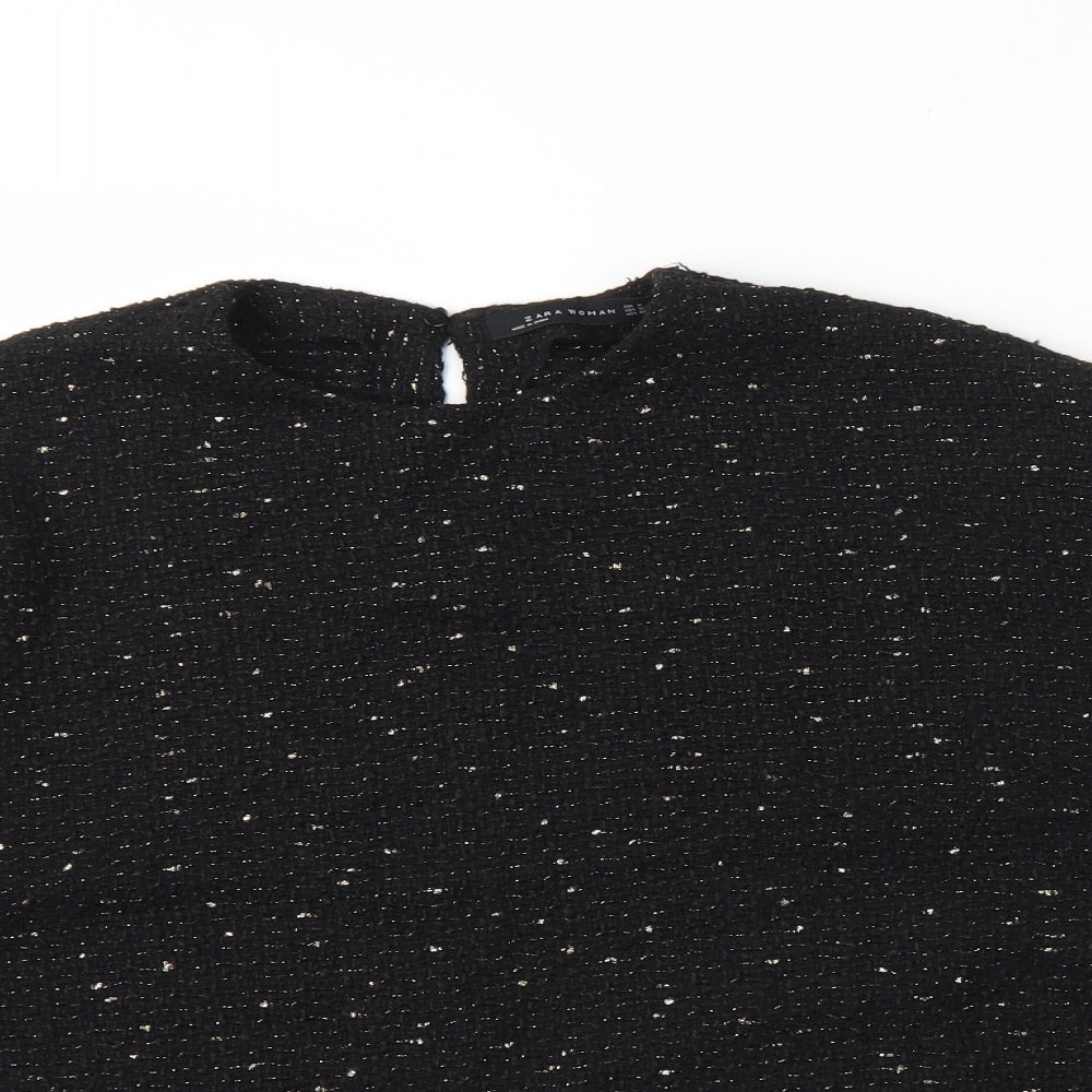 Zara Womens Black Round Neck  Polyester Pullover Jumper Size M