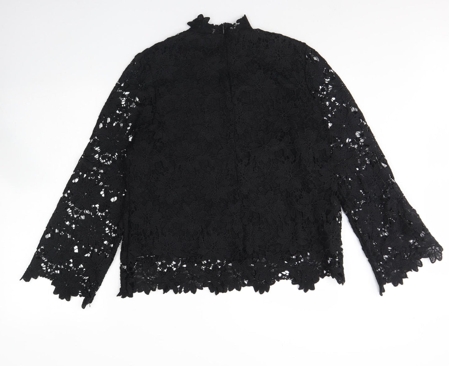 Papaya Womens Black  Polyester Basic Blouse Size 16 Round Neck