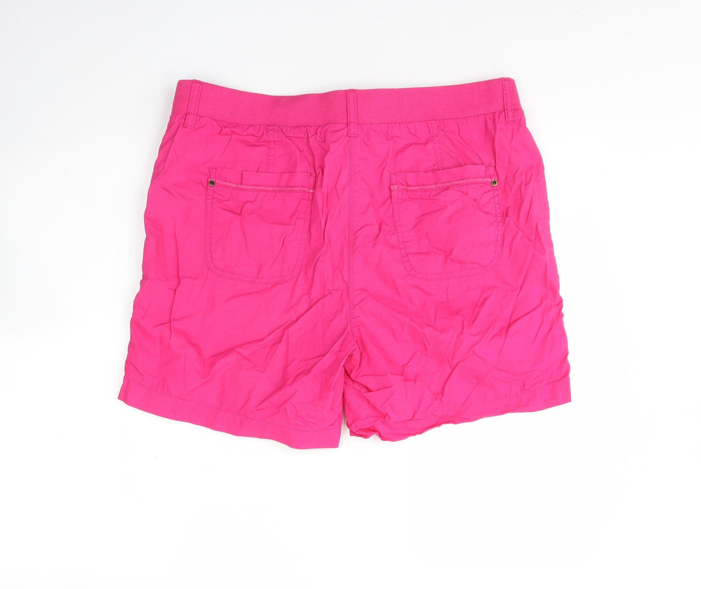 Preworn Womens Pink  Polyester Culotte Shorts Size 16 L5 in Regular Drawstring