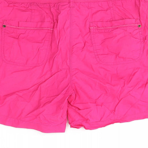 Preworn Womens Pink  Polyester Culotte Shorts Size 16 L5 in Regular Drawstring