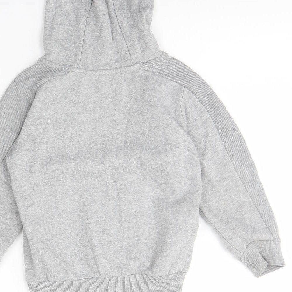 Boys Boys Grey  Cotton Pullover Hoodie Size 4 Years