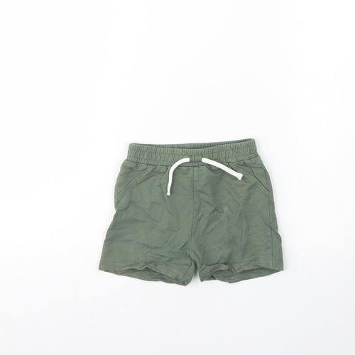 Primark Baby Green  Cotton Cropped Trousers Size 12 Months  Drawstring