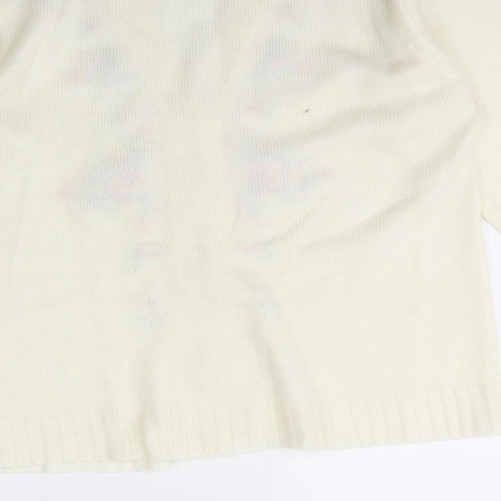 Berketex Womens Ivory V-Neck  Acrylic Cardigan Jumper Size 10