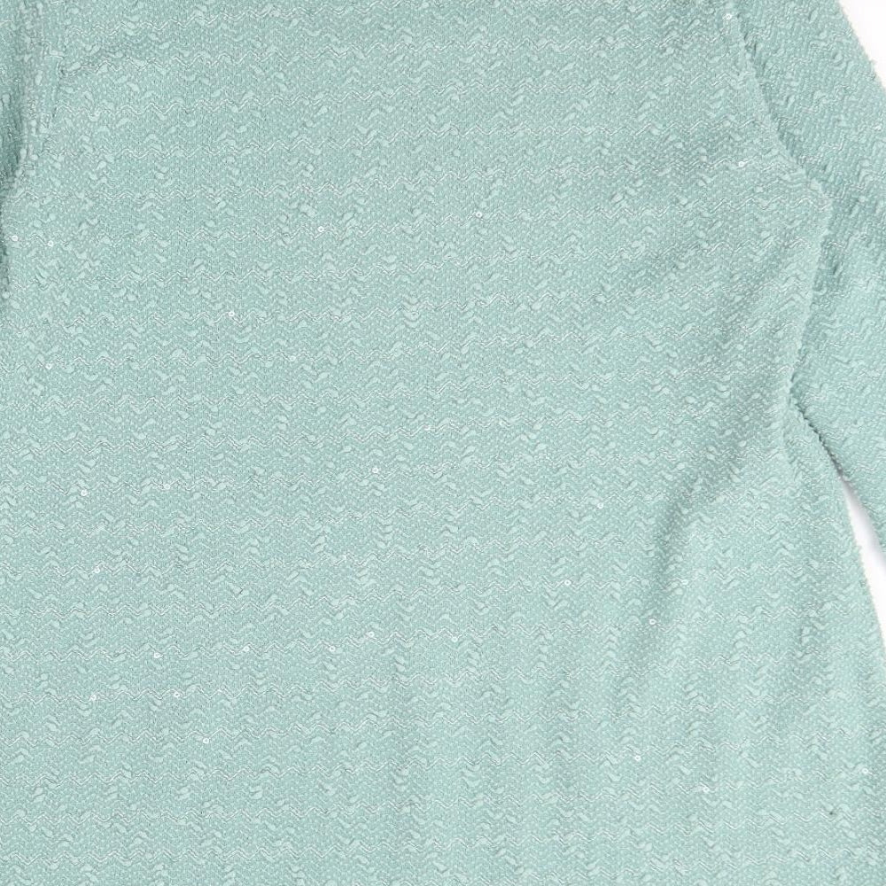 Saloos Womens Green Round Neck  Polyester Pullover Jumper Size 18