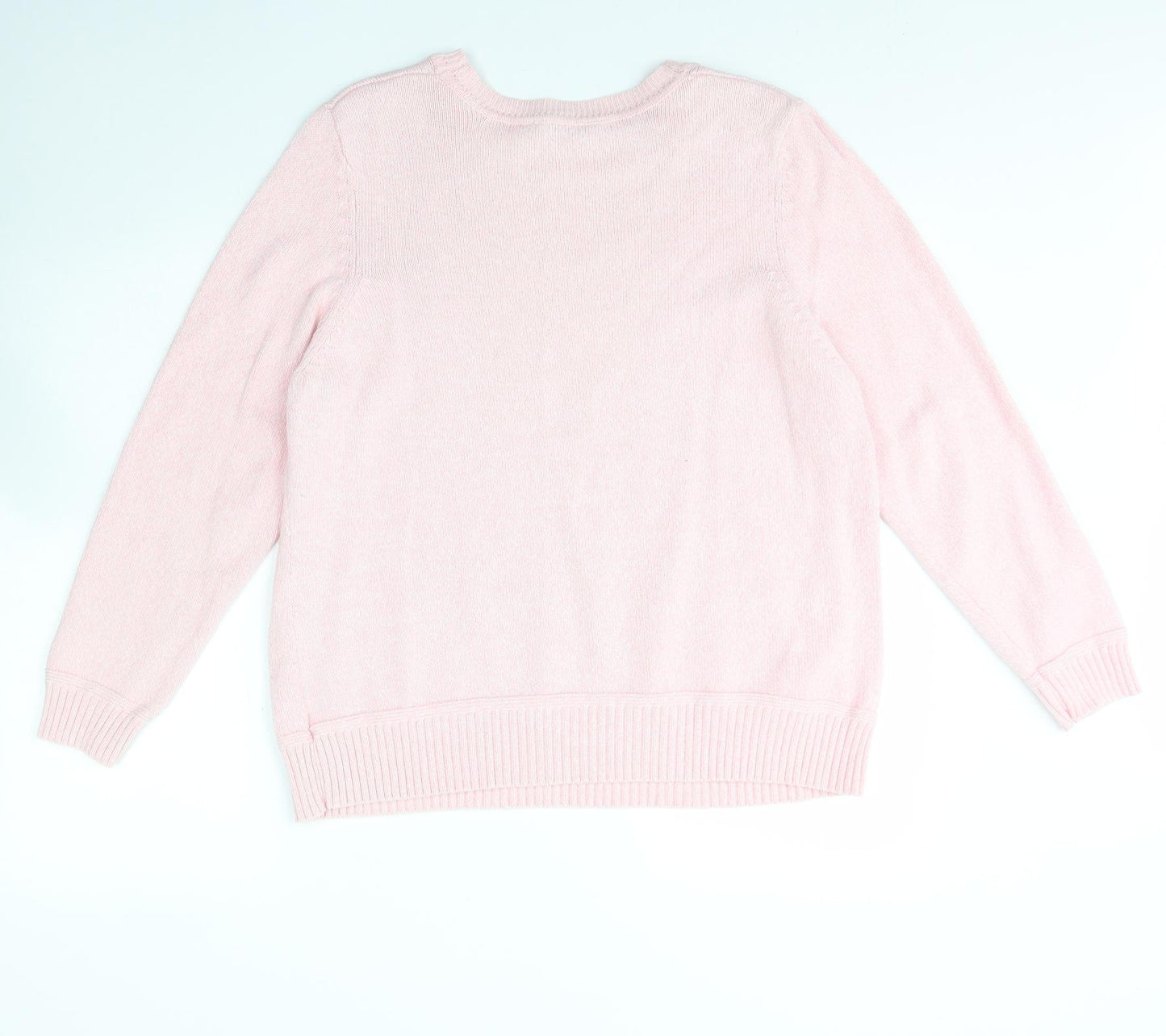 BHS Womens Pink Round Neck  Cotton Pullover Jumper Size 20
