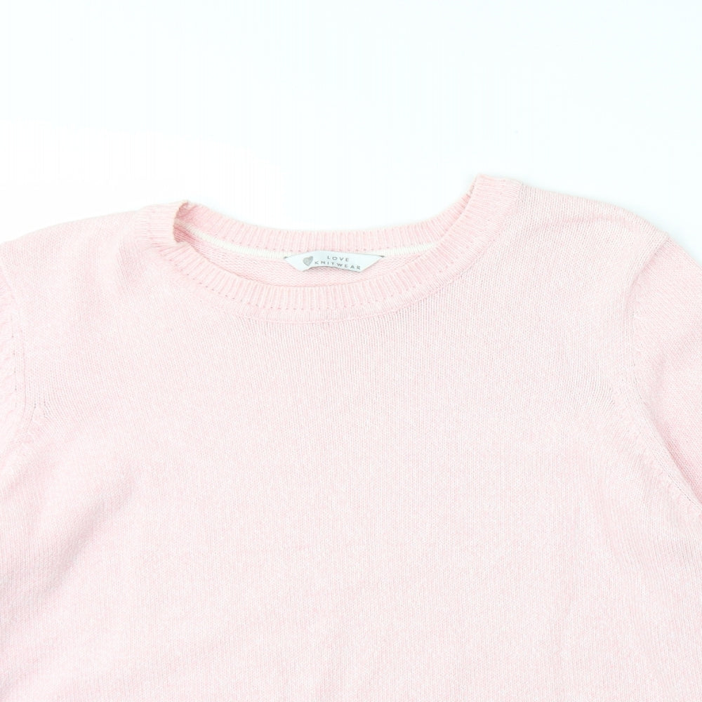 BHS Womens Pink Round Neck  Cotton Pullover Jumper Size 20