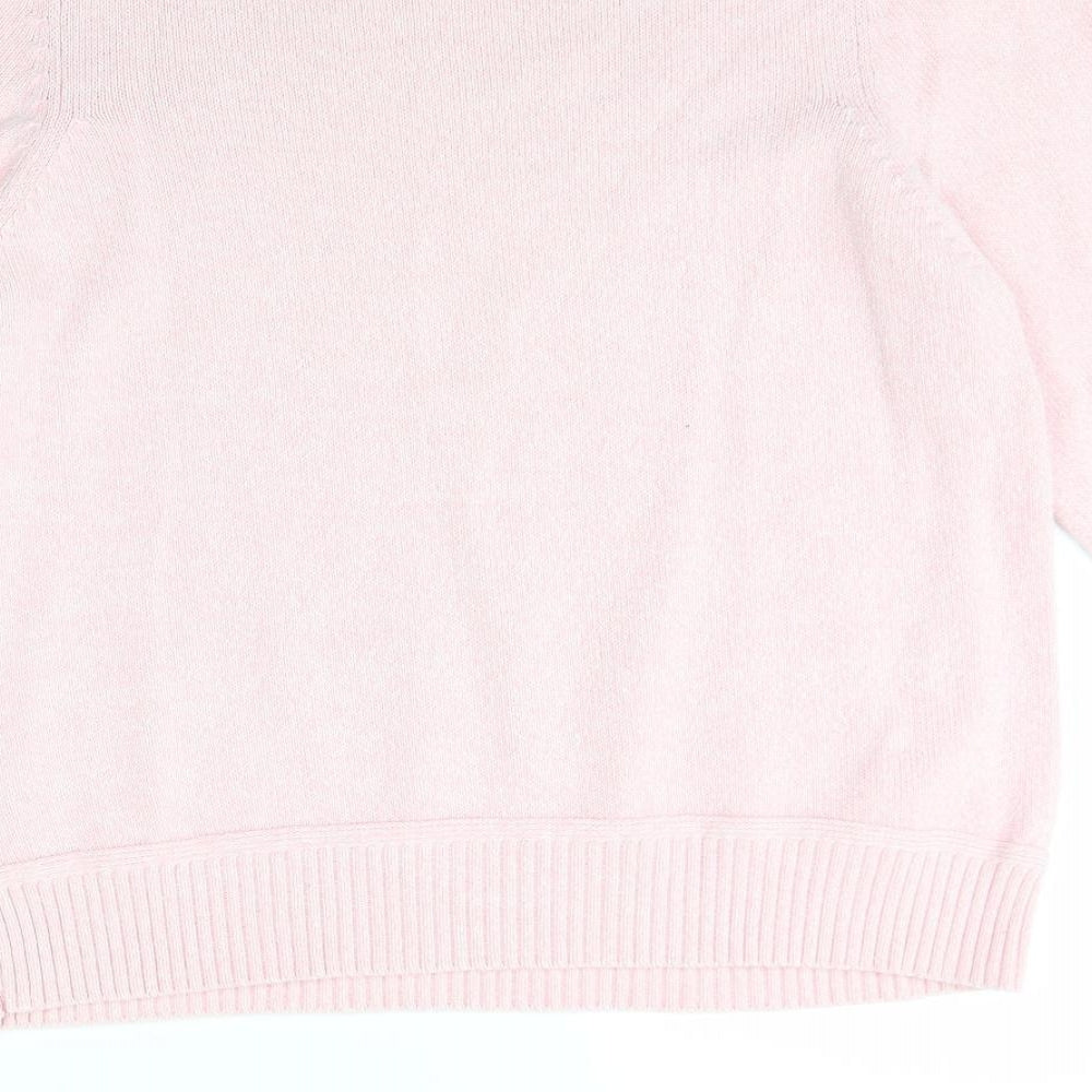 BHS Womens Pink Round Neck  Cotton Pullover Jumper Size 20