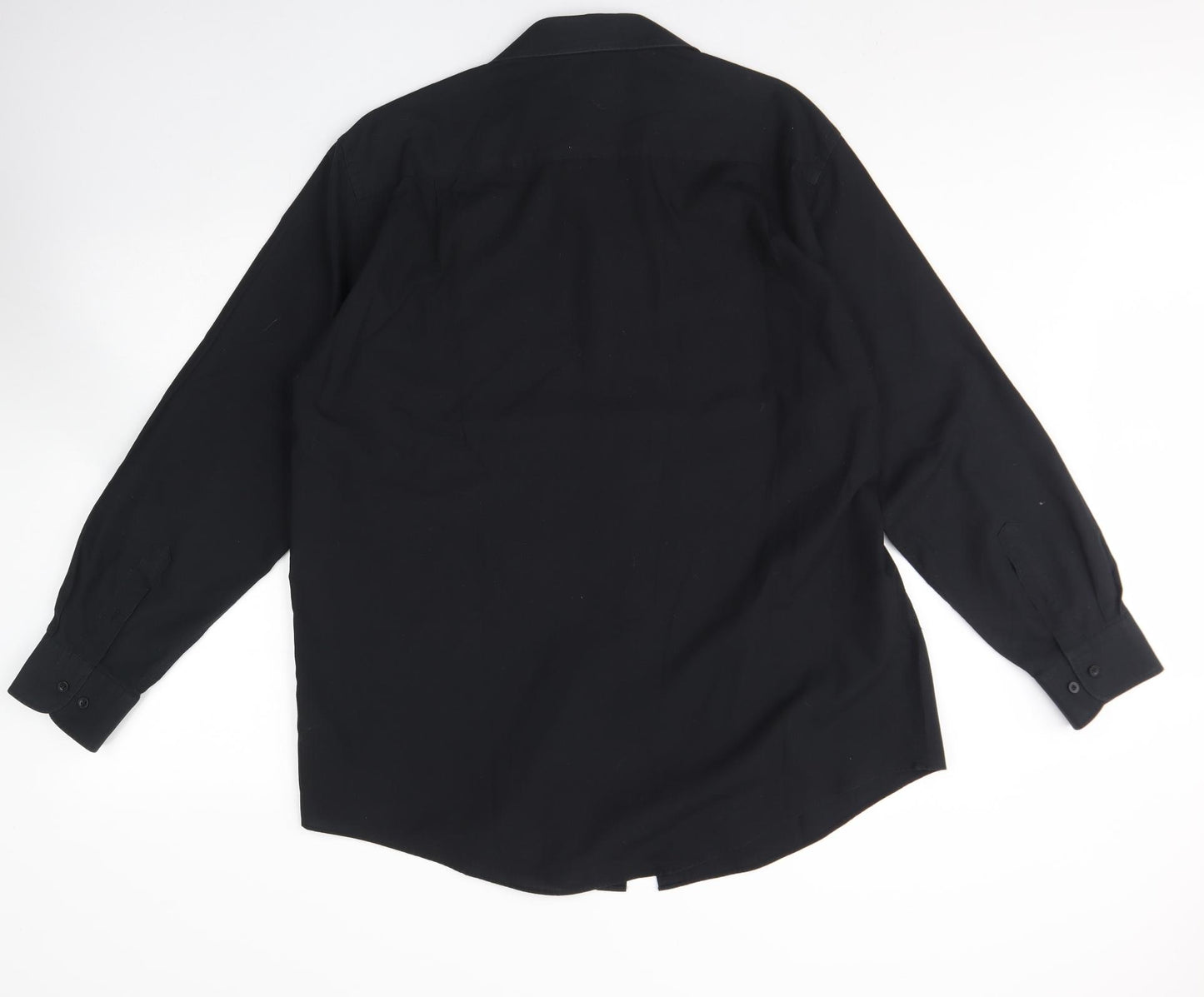 F&F Mens Black  Cotton  Dress Shirt Size 17 Collared Button