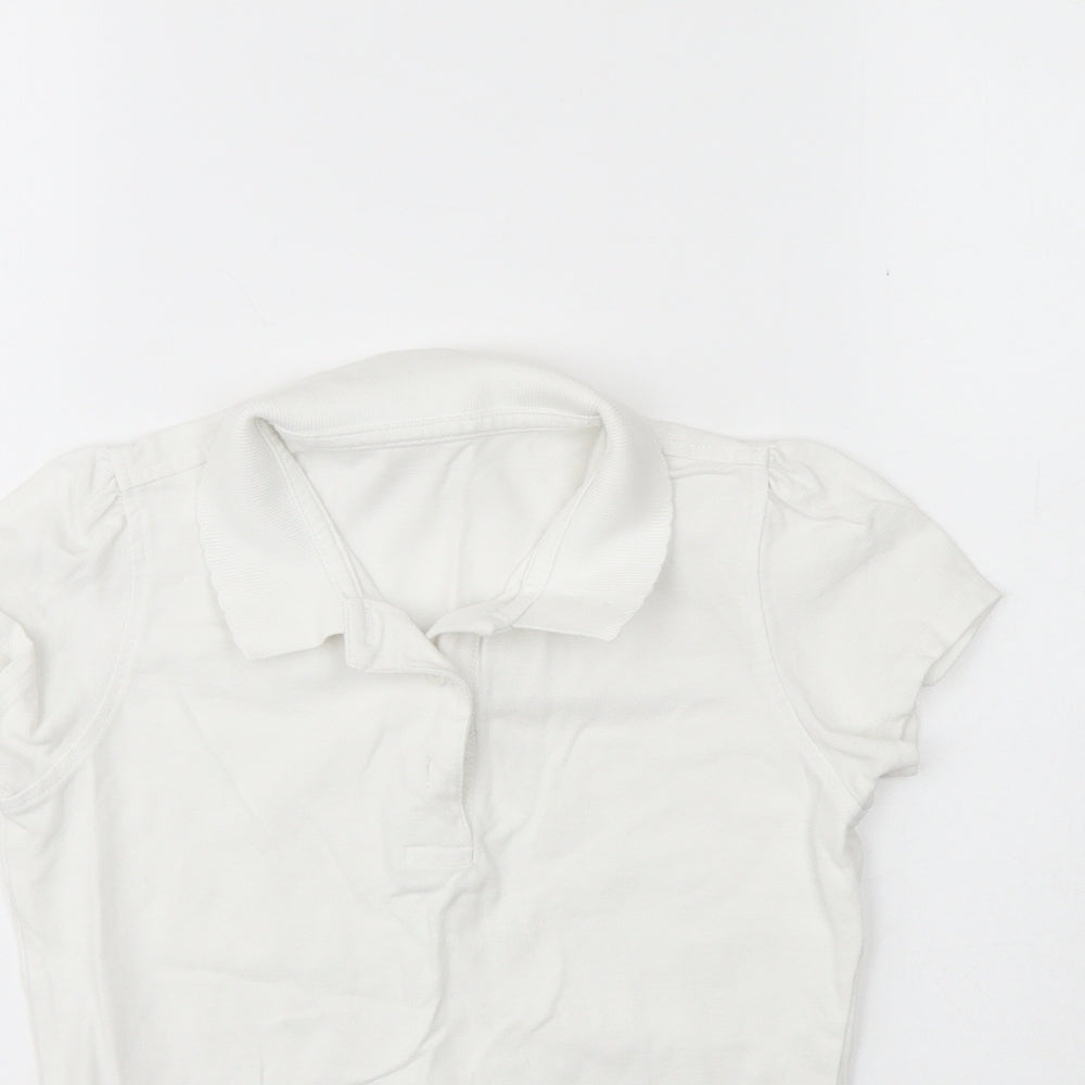 George Girls White  Cotton Basic Polo Size 10 Years Collared Button - School