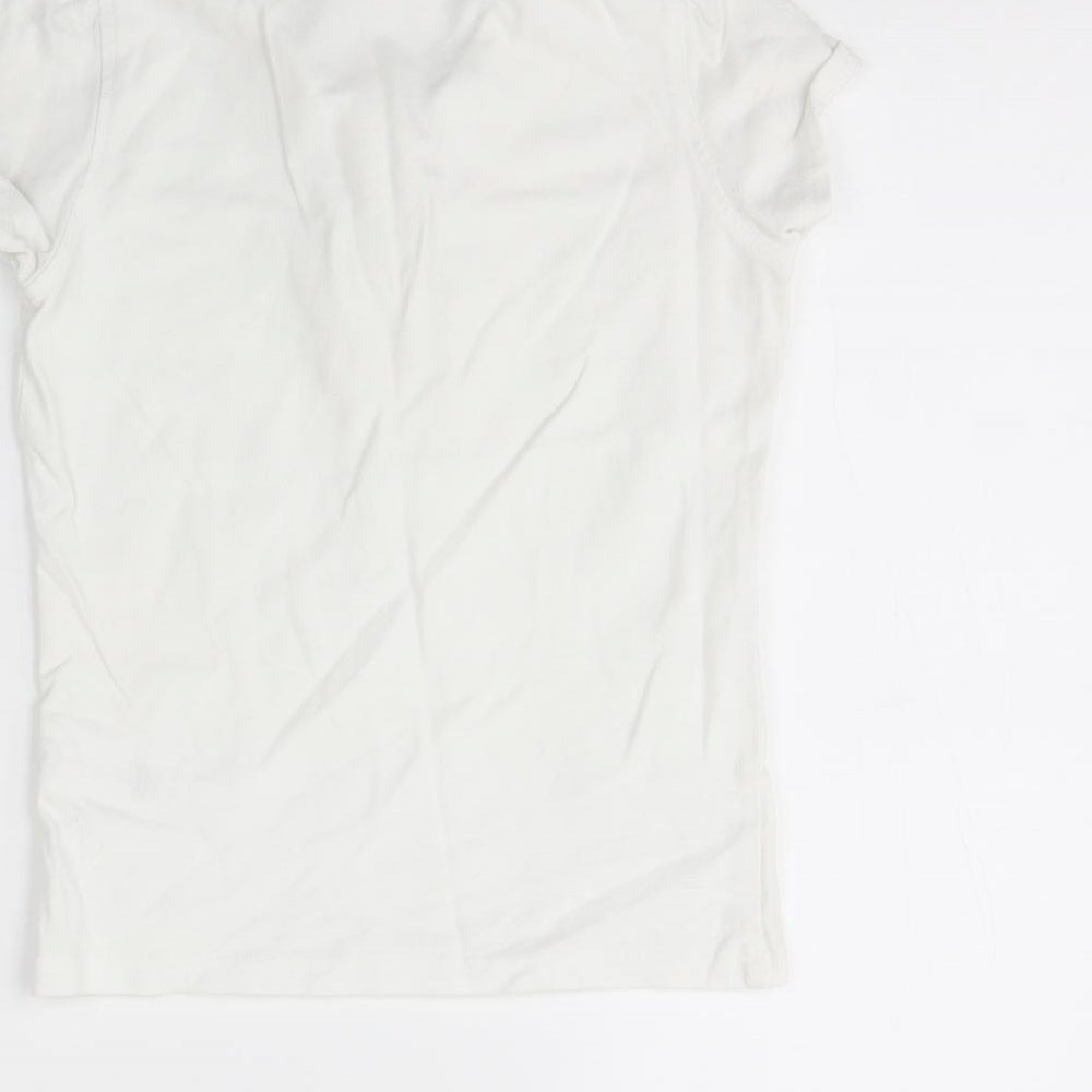 George Girls White  Cotton Basic Polo Size 10 Years Collared Button - School