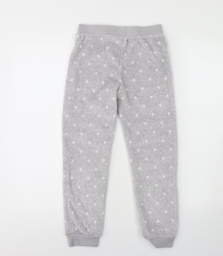 F&F Girls Grey Polka Dot Polyester Cami Pyjama Pants Size 8 Years
