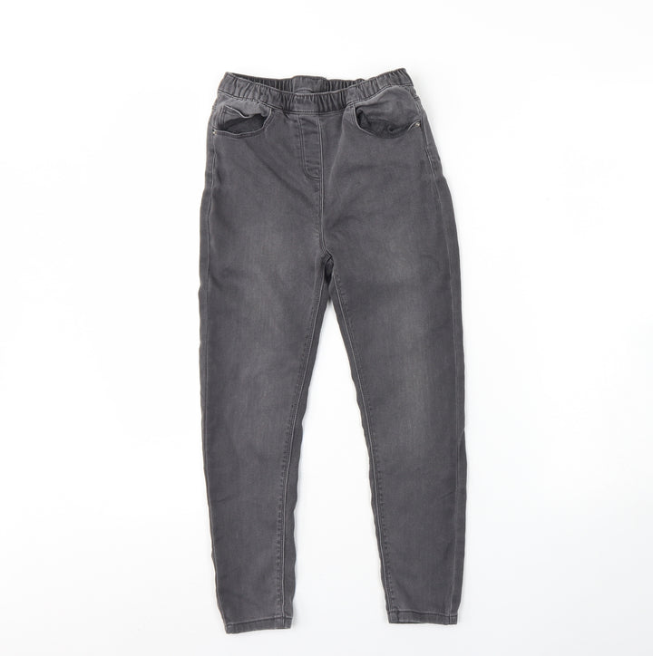 Matalan Girls Grey  Cotton Skinny Jeans Size 9 Years  Regular