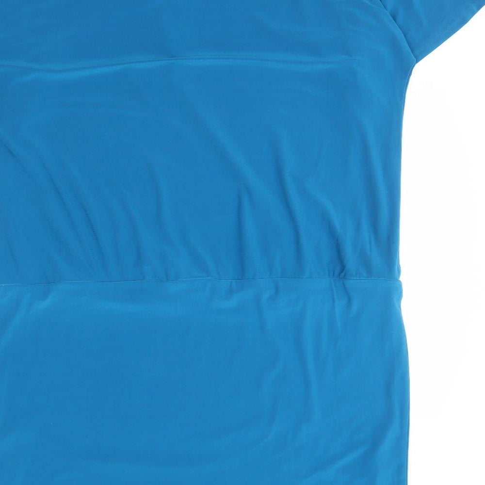 Ronni Nicole Womens Blue  Polyester Shift  Size 20  Round Neck