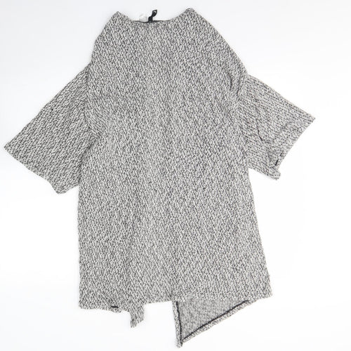 H&M Womens White V-Neck Herringbone Cotton Cardigan Jumper Size M