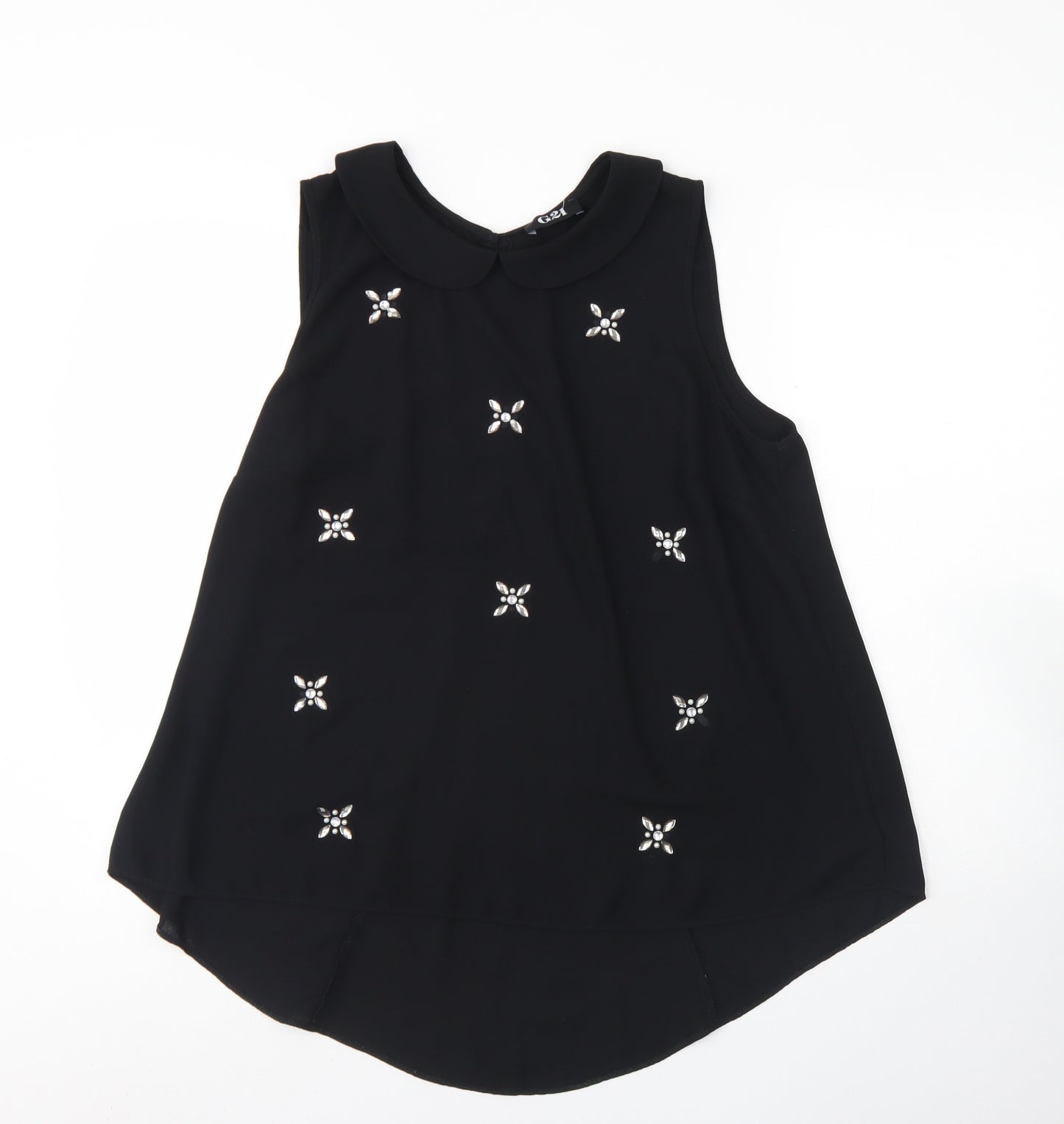 G21 Womens Black  Polyester Basic Tank Size 16 Collared