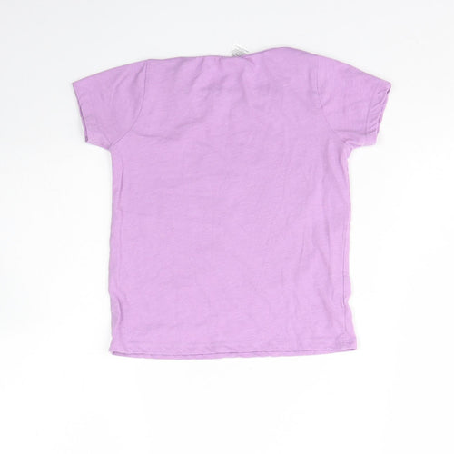 Angel  Girls Purple  Cotton Basic T-Shirt Size 4 Years Round Neck  - Girls are the future