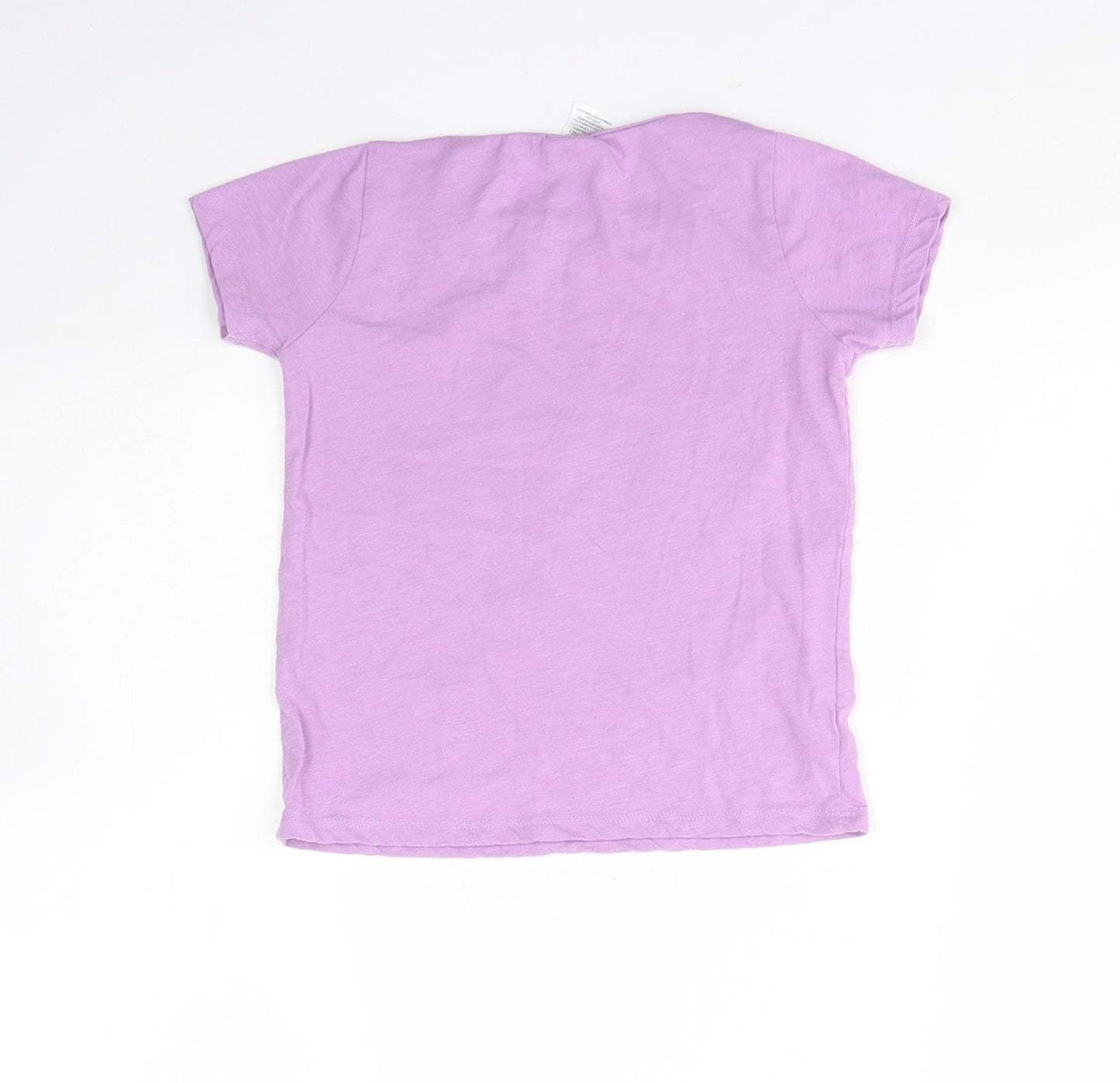 Angel  Girls Purple  Cotton Basic T-Shirt Size 4 Years Round Neck  - Girls are the future