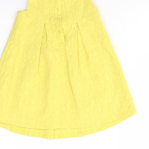 NEXT Girls Yellow  Cotton Shift  Size 12 Months  Round Neck