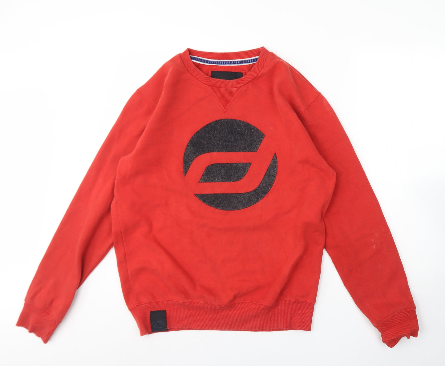 Diverse Mens Red Round Neck  Cotton Pullover Jumper Size M