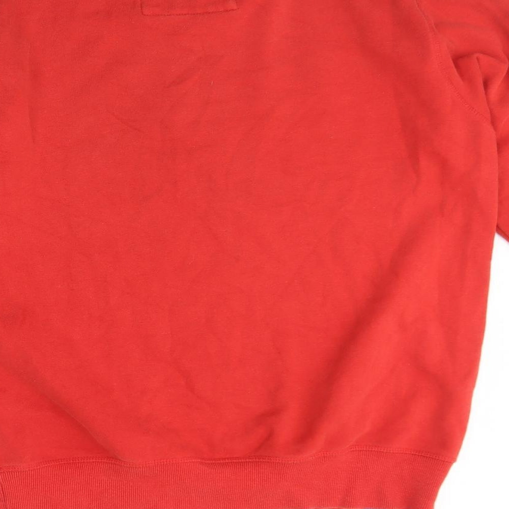 Diverse Mens Red Round Neck  Cotton Pullover Jumper Size M