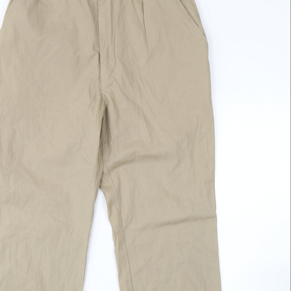 BHS Mens Beige  Cotton Trousers  Size 32 L31 in Regular Button