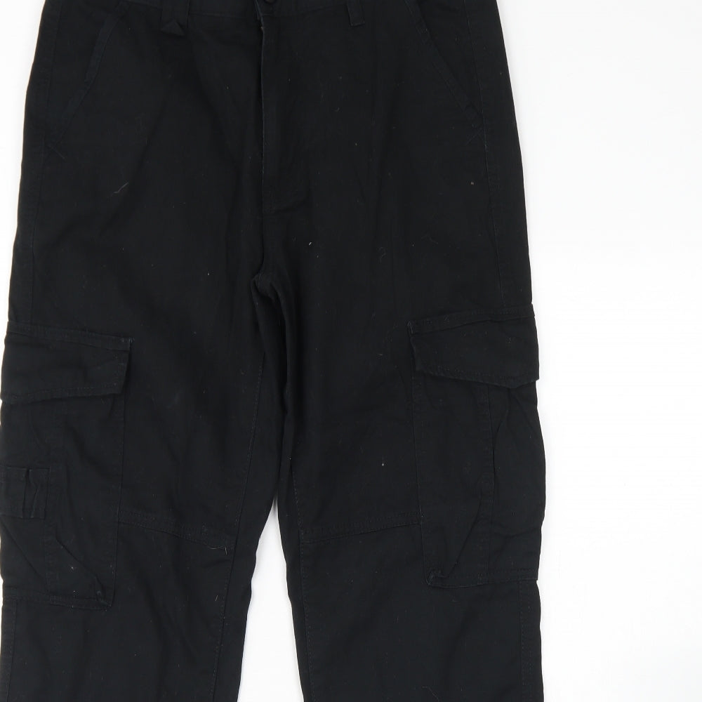 Denim & Co. Mens Black  Cotton Trousers  Size 32 L32 in Regular Button