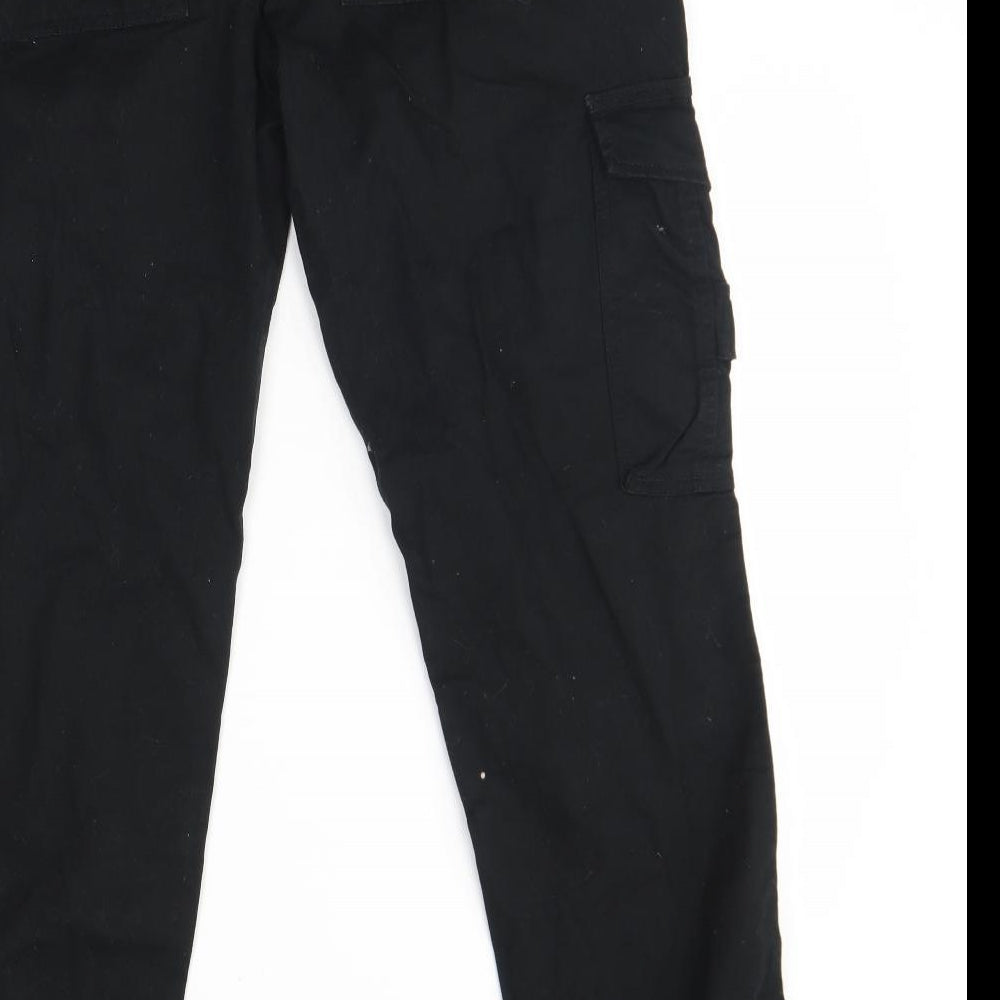 Denim & Co. Mens Black  Cotton Trousers  Size 32 L32 in Regular Button