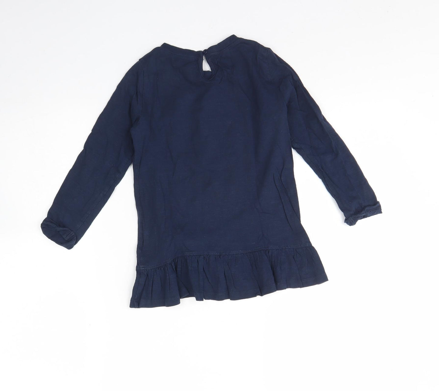 Blue Zoo Girls Blue  Cotton Basic T-Shirt Size 4 Years Round Neck