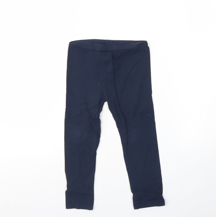 Blue Zoo Girls Blue Cotton Capri Jeans Size 4 Years Regular