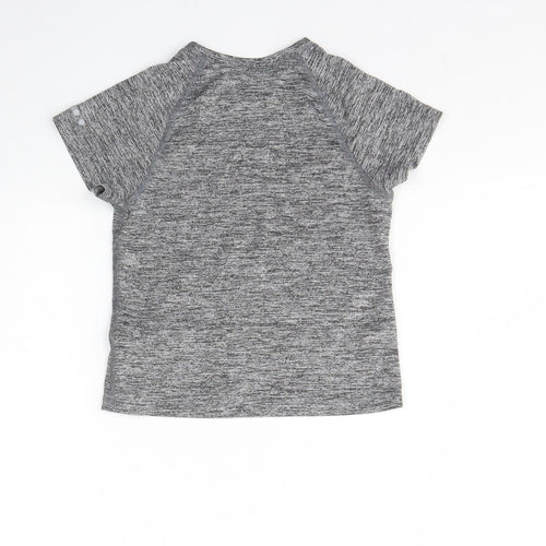 Matalan Girls Grey  Polyester Basic T-Shirt Size 4 Years Round Neck