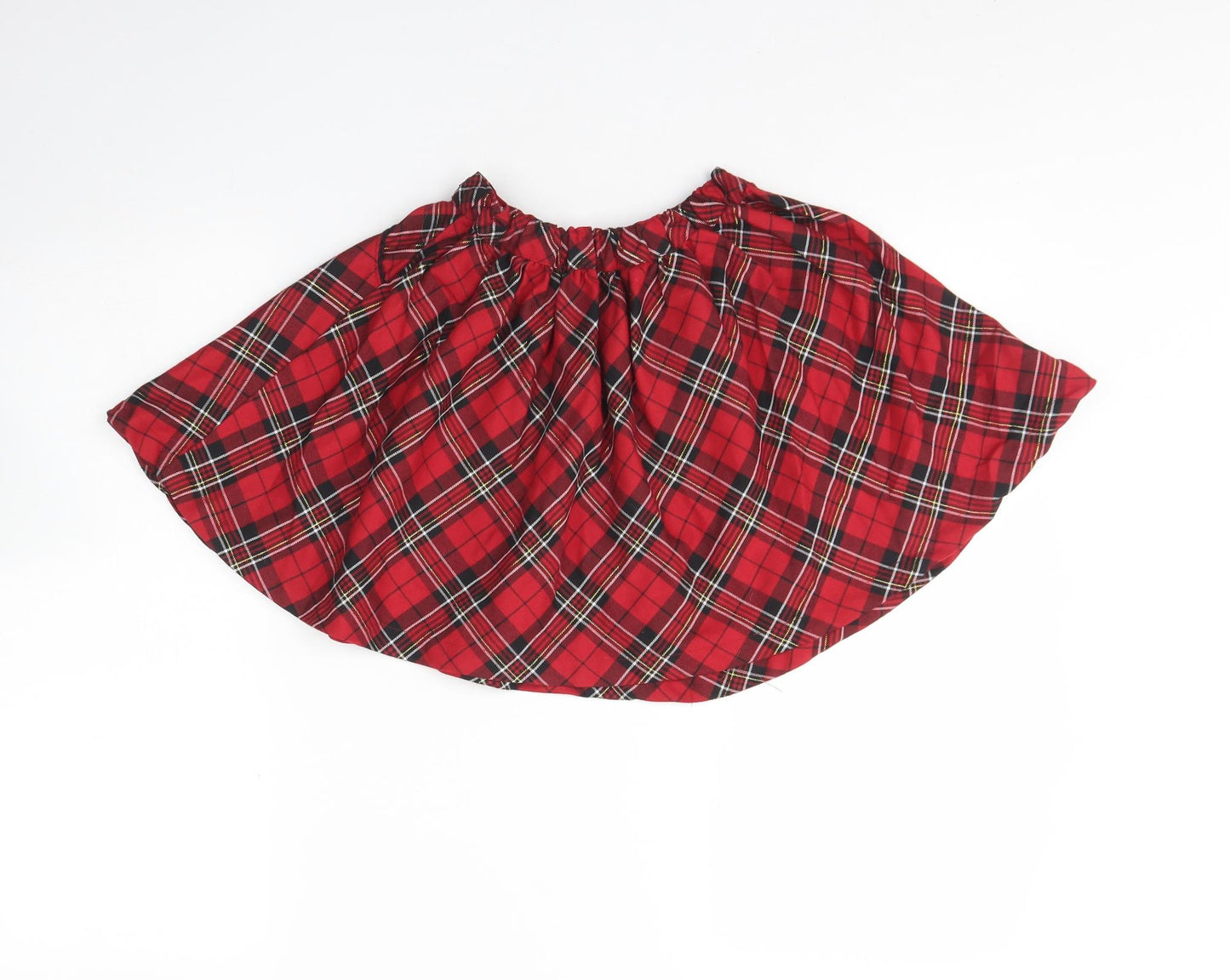 Matalan Girls Red Plaid Polyester Flare Skirt Size 4 Years  Regular