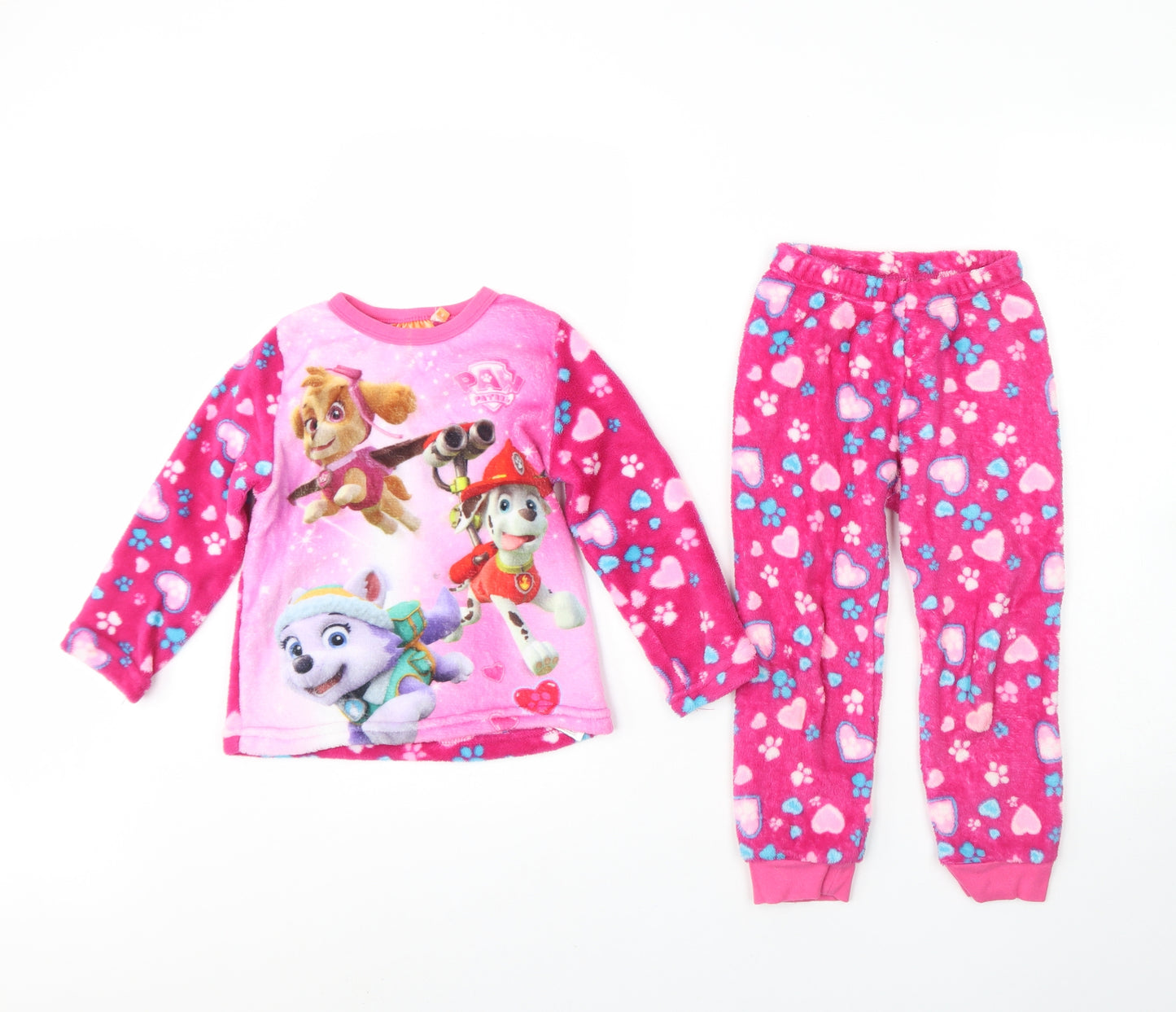 Nickelodeon Girls Pink Spotted Polyester Cami Pyjama Set Size 5 Years   - Paw patrol