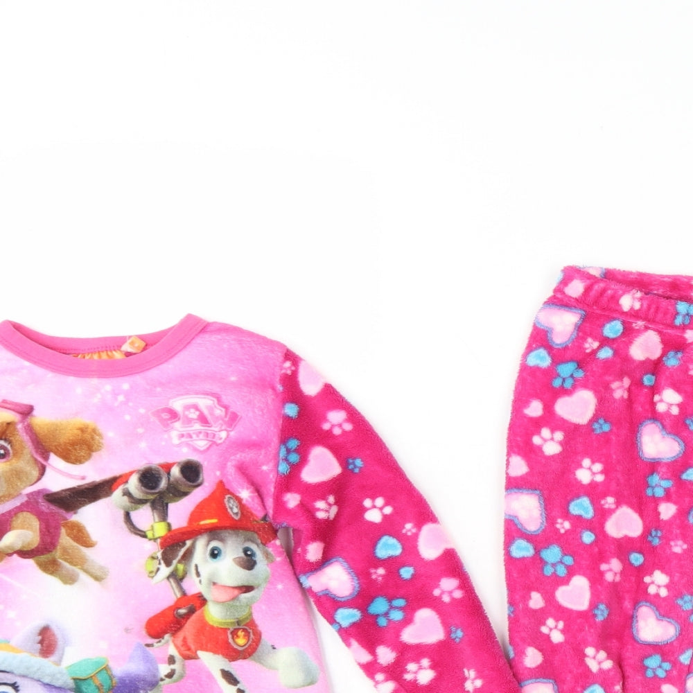Nickelodeon Girls Pink Spotted Polyester Cami Pyjama Set Size 5 Years   - Paw patrol