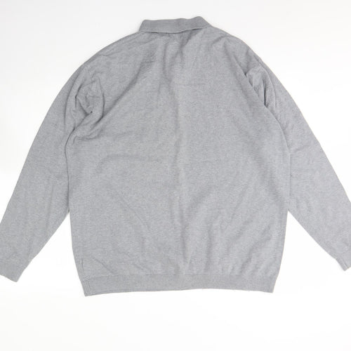 NEXT Womens Grey Collared  Cotton Henley Jumper Size 2XL