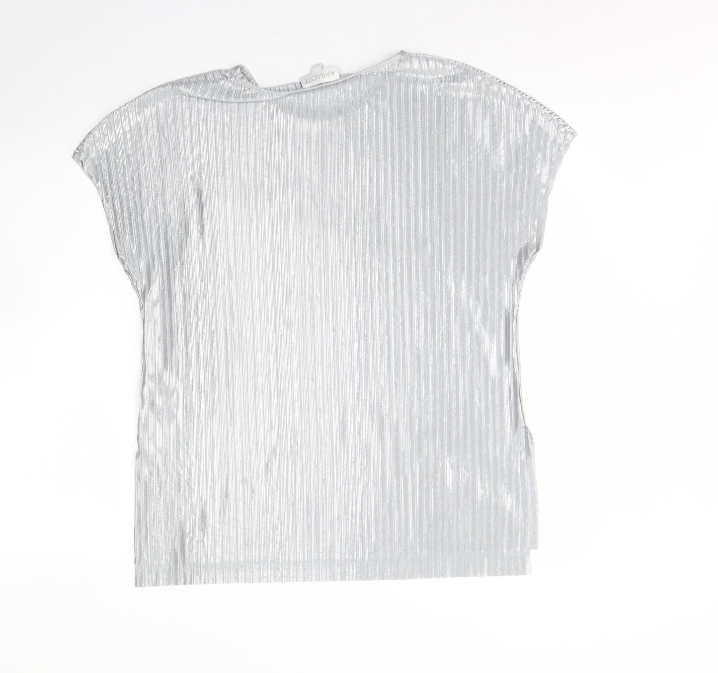 Apricot Womens Silver  Polyester Basic Blouse Size 10 Round Neck