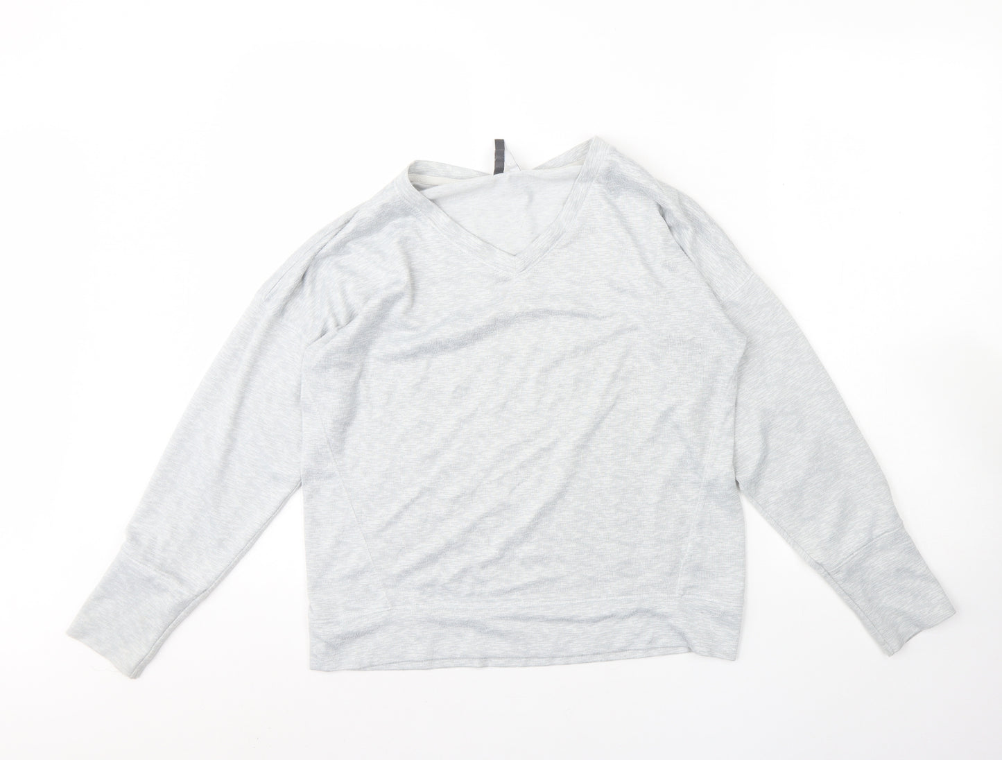 Jaclyn Intimates Womens Grey V-Neck  Polyester Pullover Jumper Size M