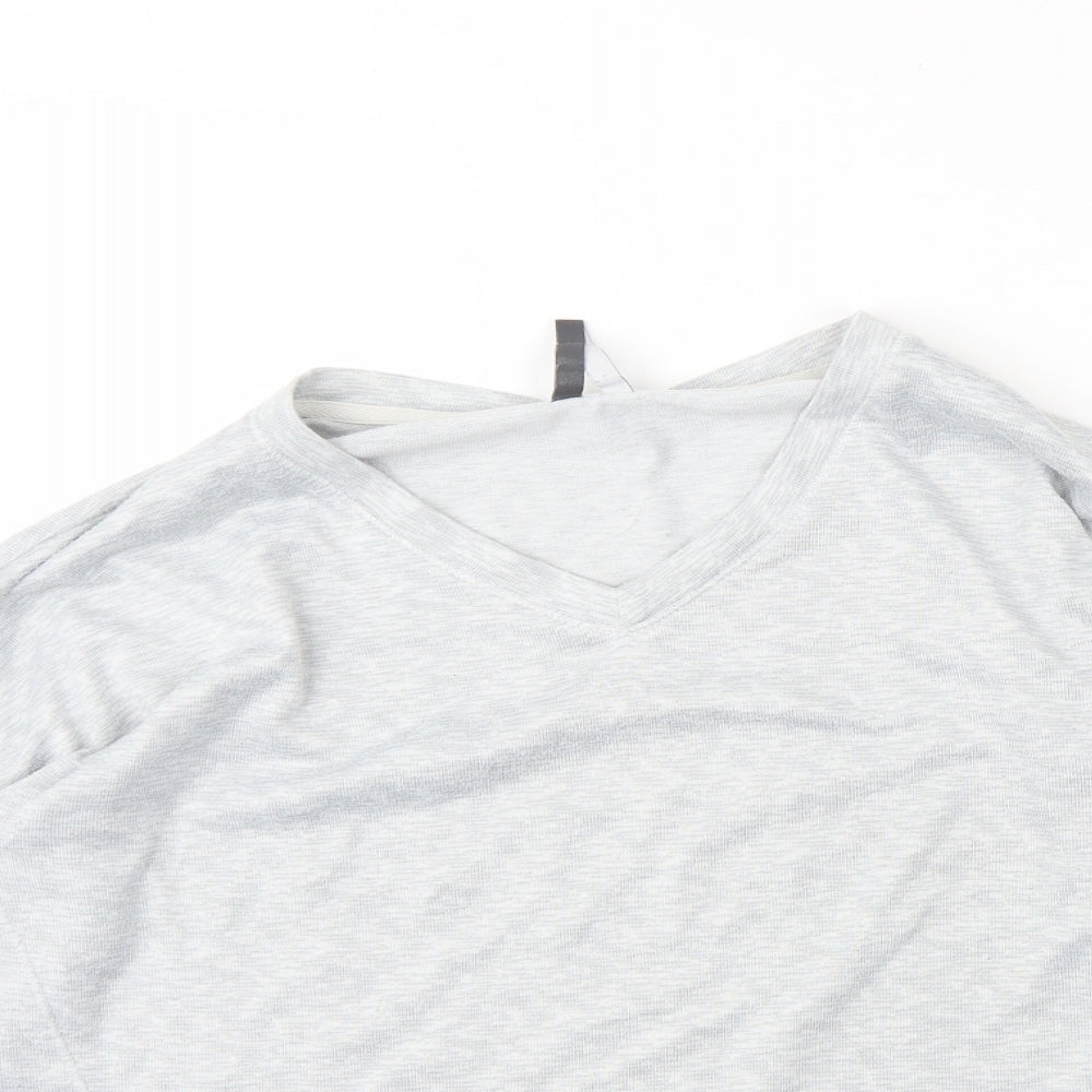 Jaclyn Intimates Womens Grey V-Neck  Polyester Pullover Jumper Size M