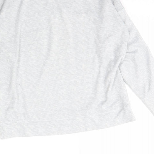 Jaclyn Intimates Womens Grey V-Neck  Polyester Pullover Jumper Size M