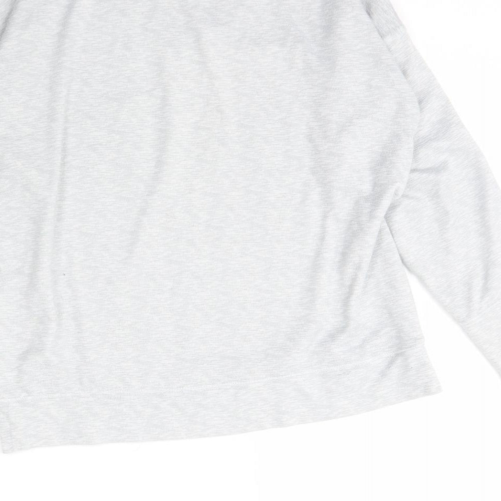 Jaclyn Intimates Womens Grey V-Neck  Polyester Pullover Jumper Size M