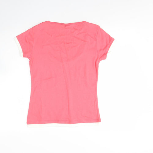 Editions  Womens Pink  Cotton Basic Blouse Size 12 Round Neck