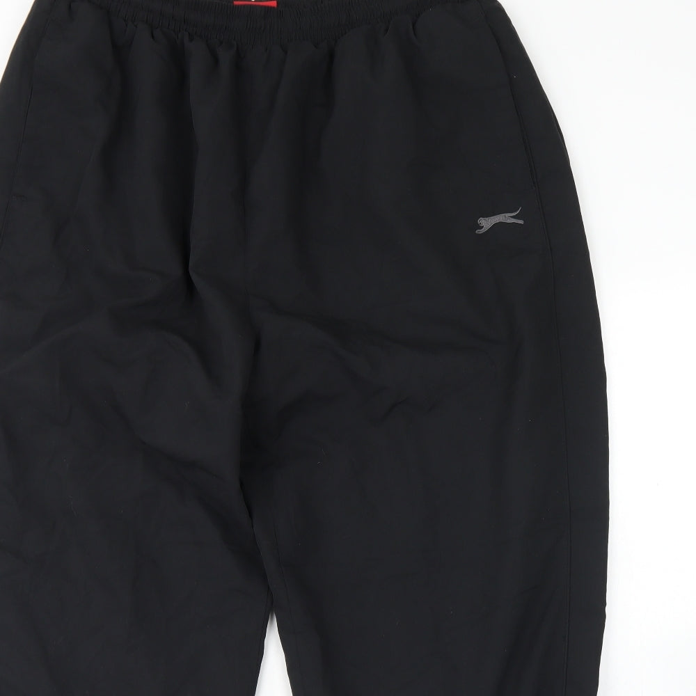 Slazenger Mens Black  Polyester Sweatpants Trousers Size 4XL L30 in Regular Drawstring
