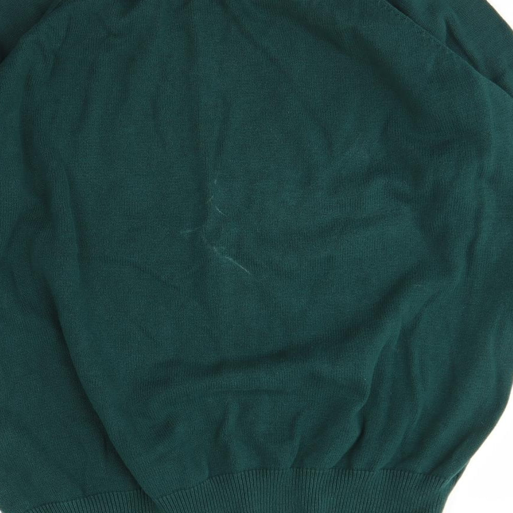 Cotton Traders Mens Green Round Neck  Cotton Pullover Jumper Size 4XL
