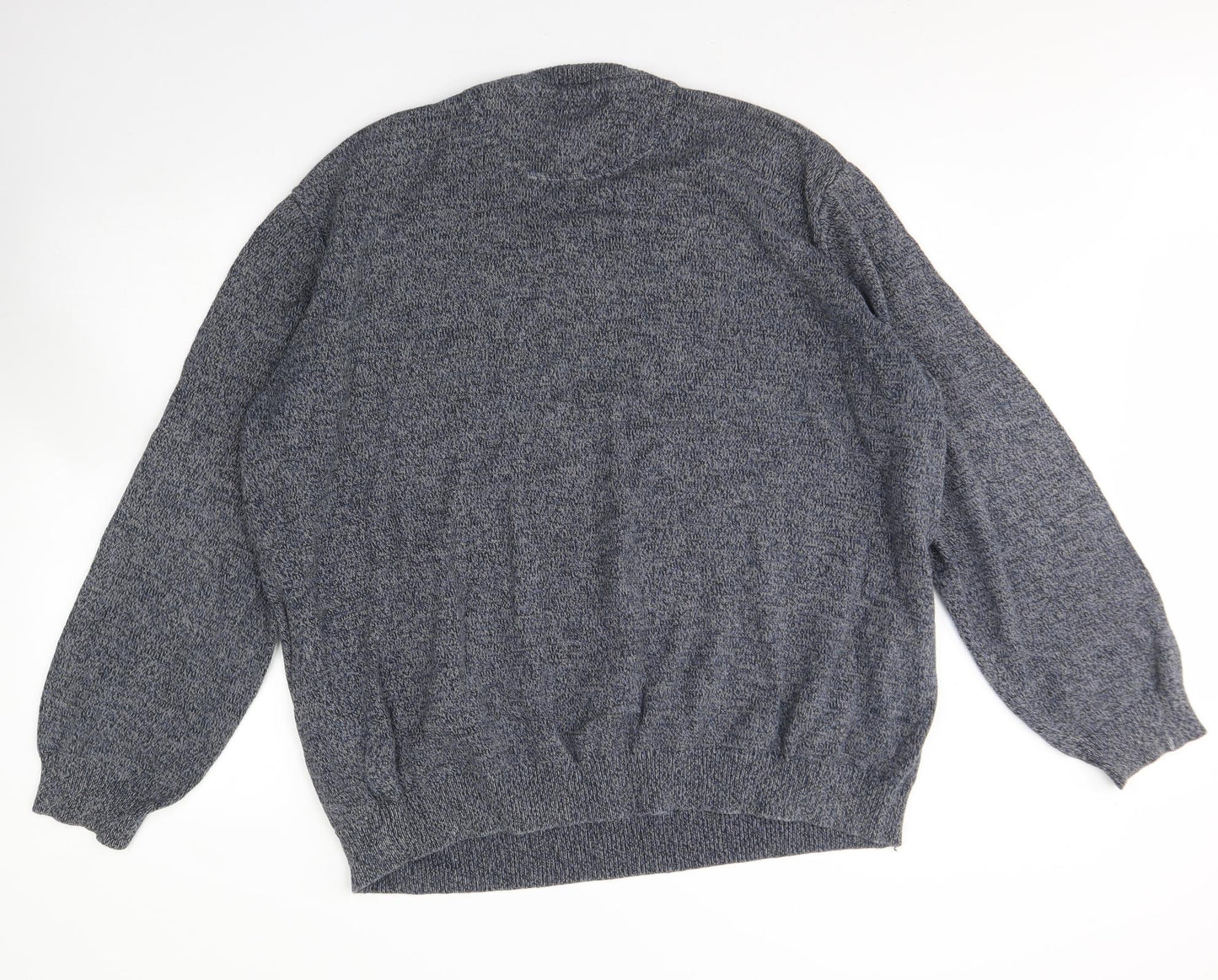 Lincoln Mens Blue Round Neck  Cotton Pullover Jumper Size 3XL