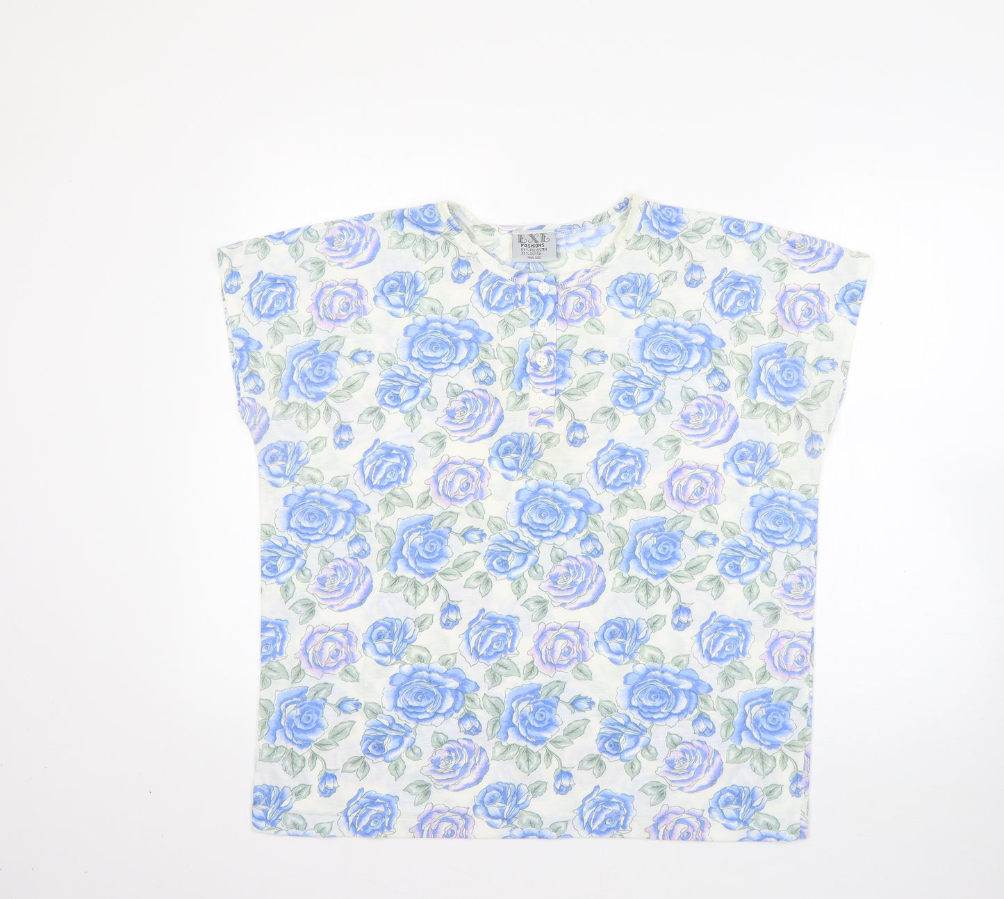 exe Womens Multicoloured Floral Polyester Basic T-Shirt  Round Neck