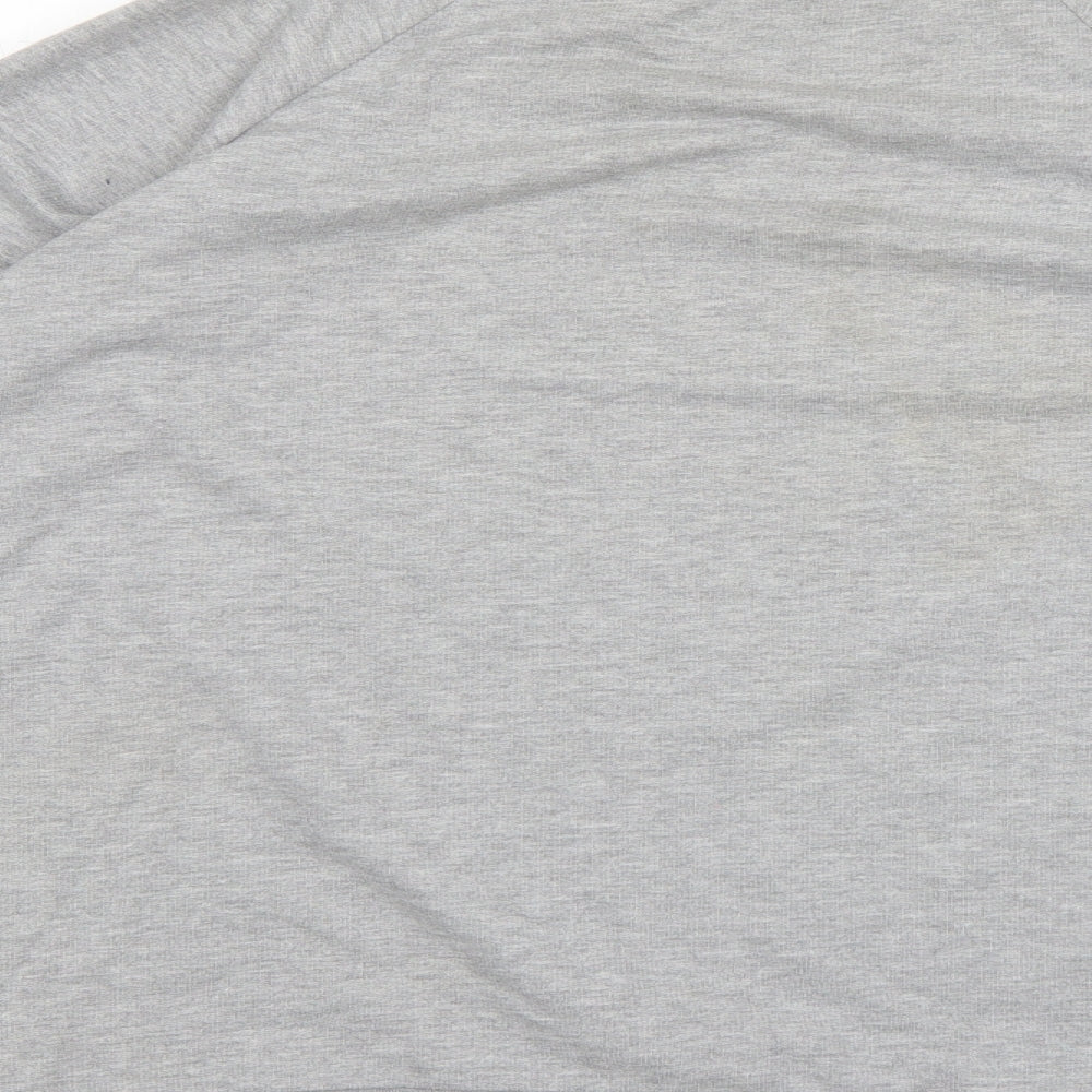 f asylum Womens Grey Round Neck Geometric Cotton Pullover Jumper Size L