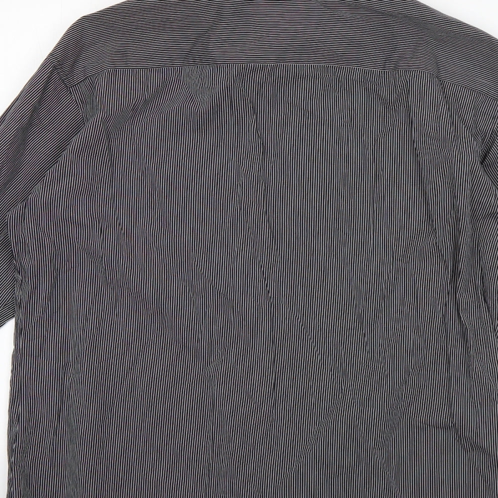 Marks and Spencer Mens Multicoloured Striped Cotton  Button-Up Size M Collared