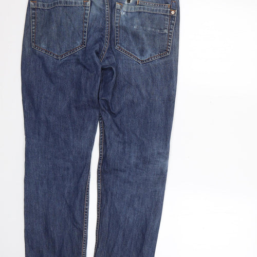 Peter Werth Mens Blue  Cotton Straight Jeans Size 32 L27 in Regular